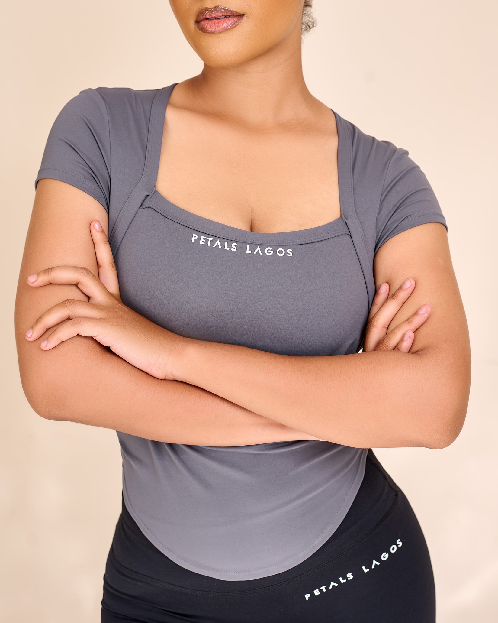 Eliana Square Neckline Ruched Training Top