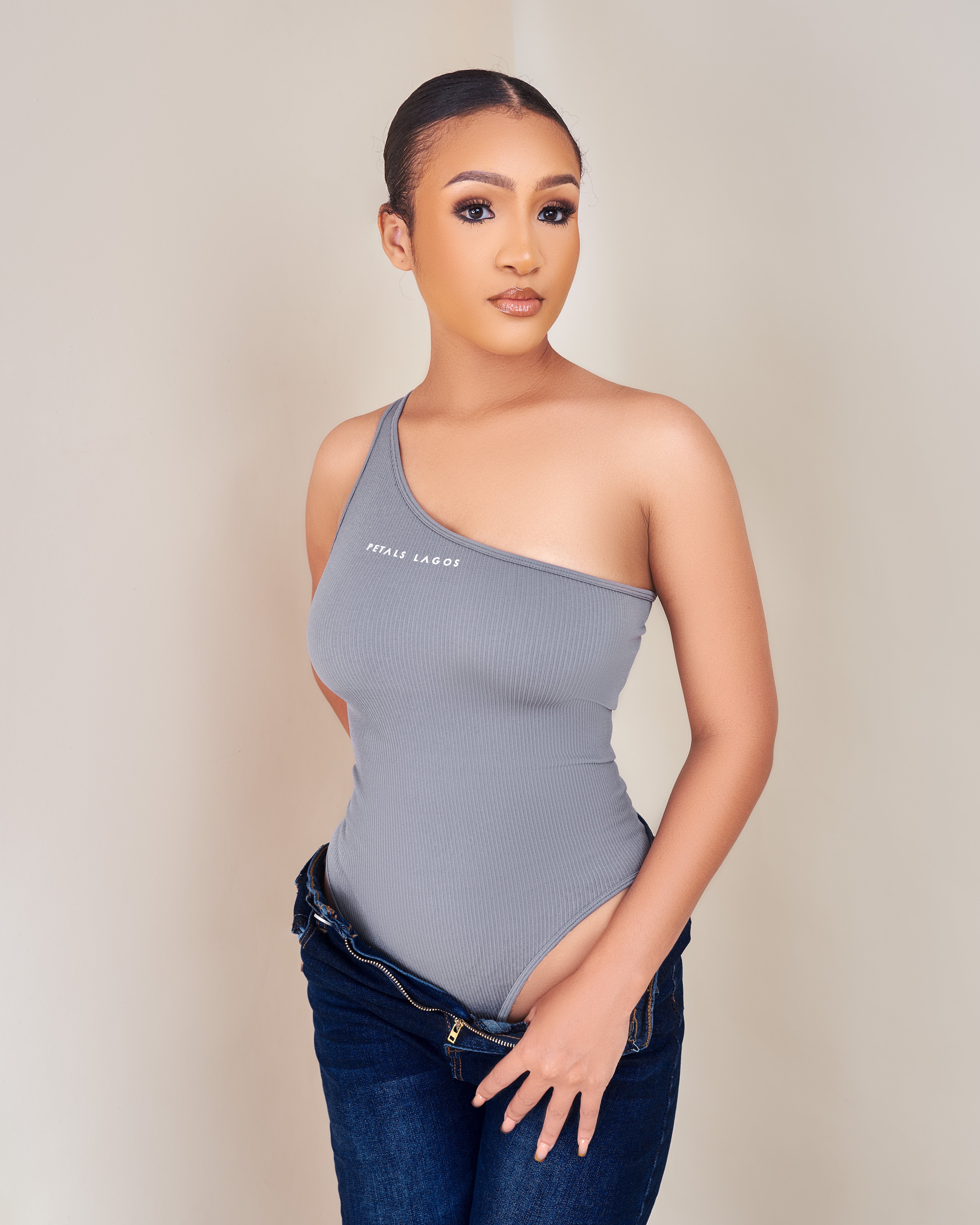 PL Monostrap Ribbed Waist Compression Bodysuit