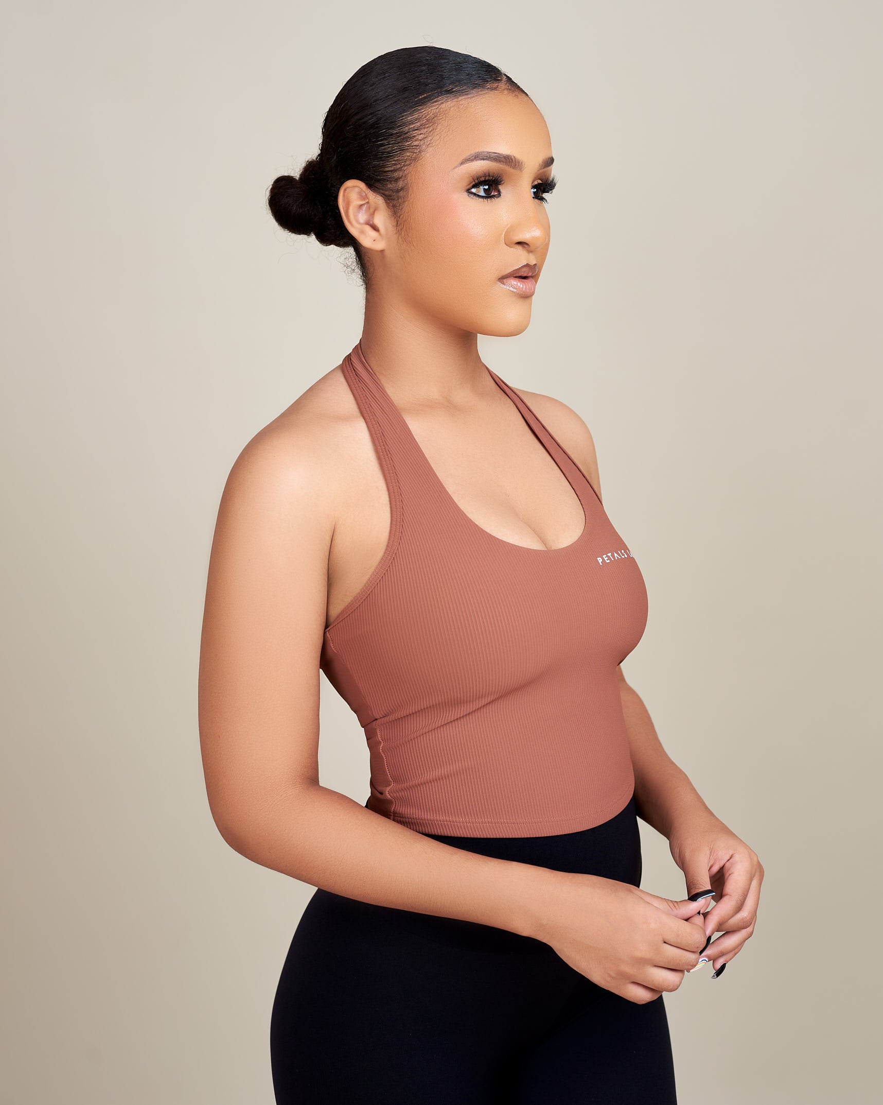 Jess Ribbed Halterneck Top