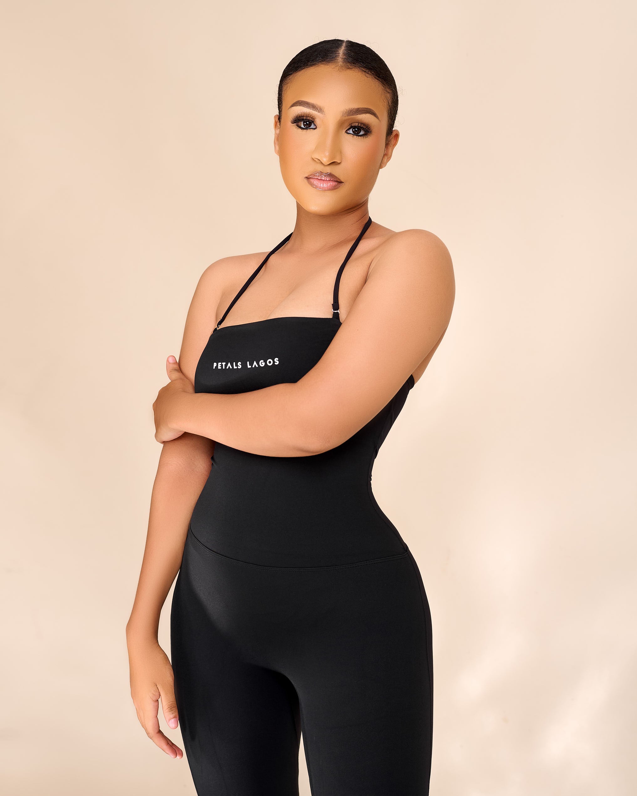 Eesa Halterneck Two Way Flared Jumpsuit