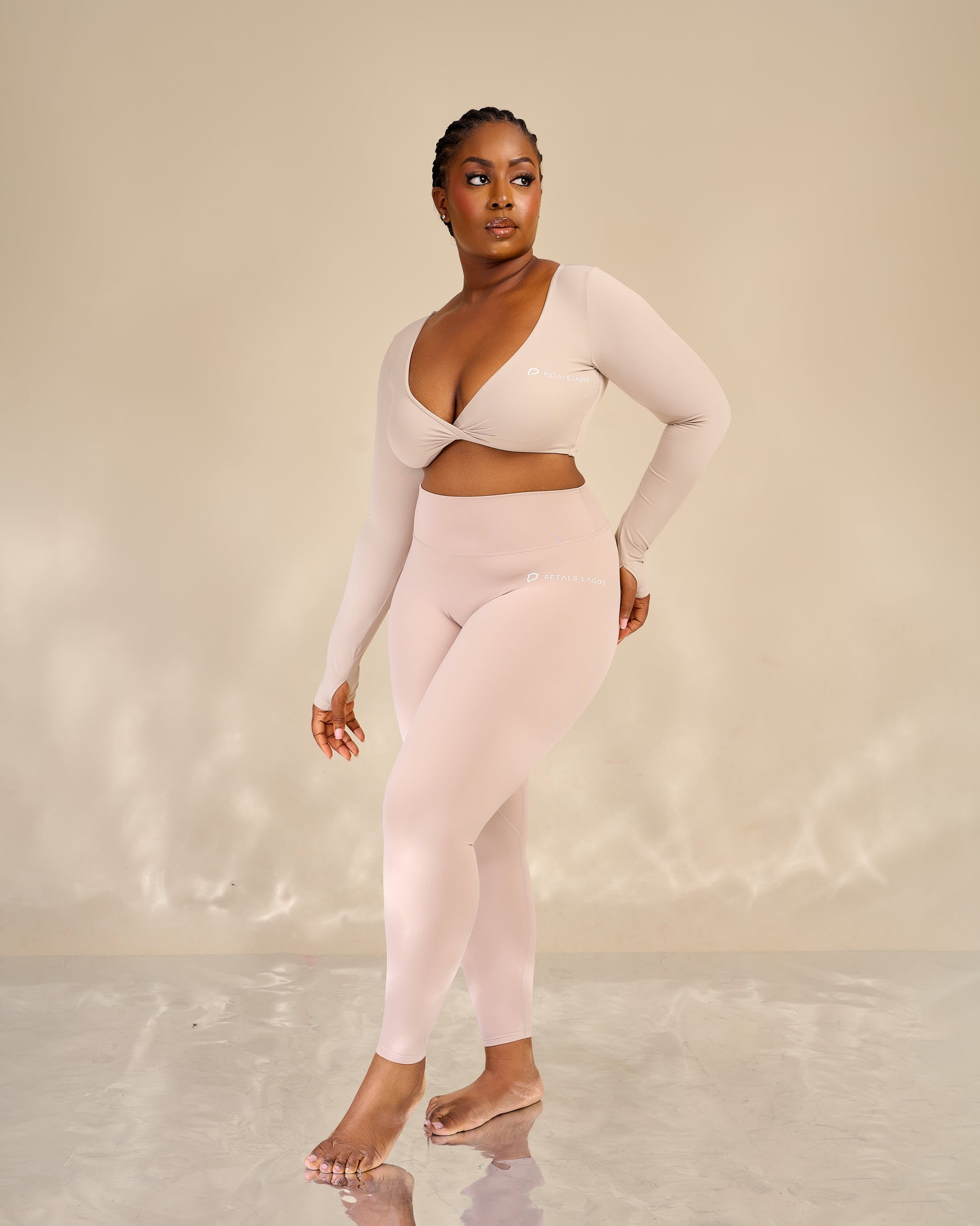 Eurielle Twist-Front Leggings Set