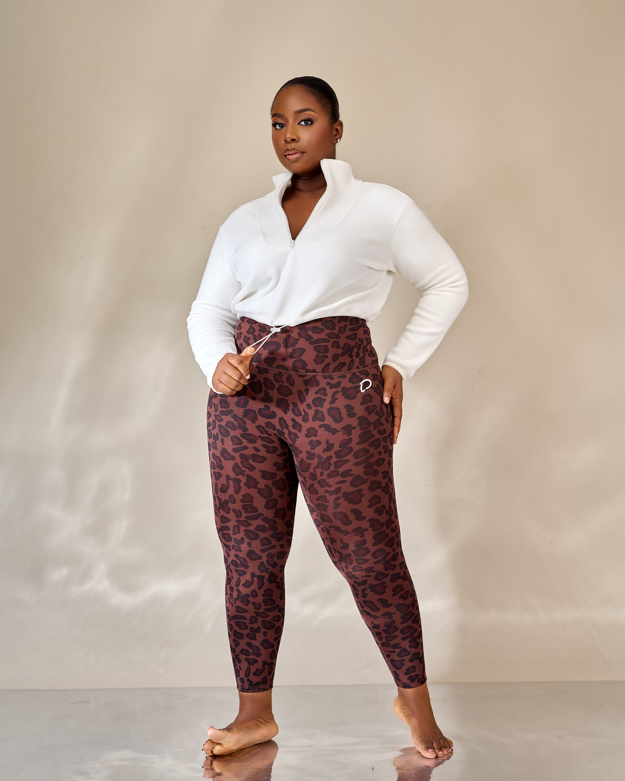 Bithia Soft-form Cheetah Print Leggings Set