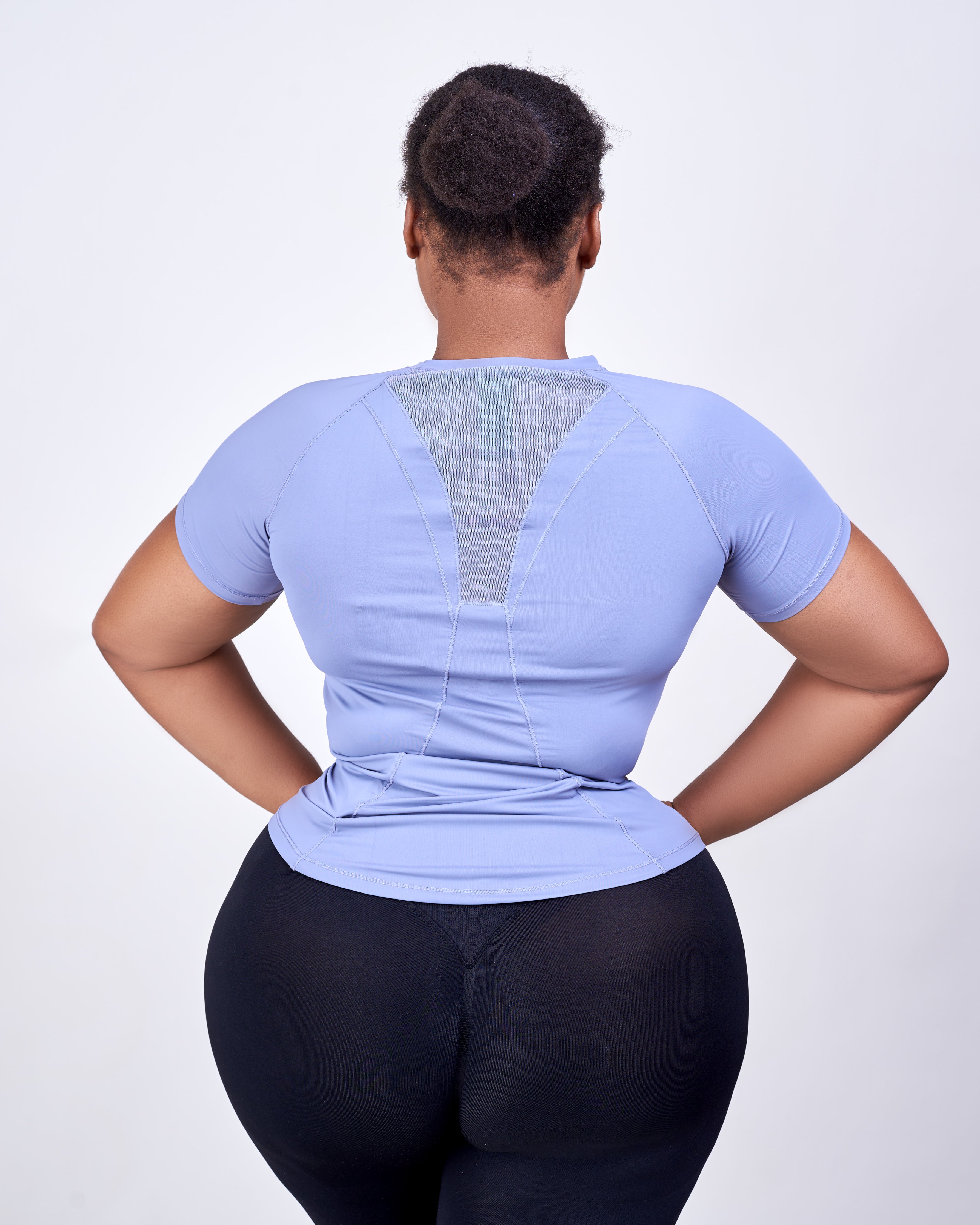 Zinnie Mesh Detail Loose Fit Short - Sleeve Oversized Top