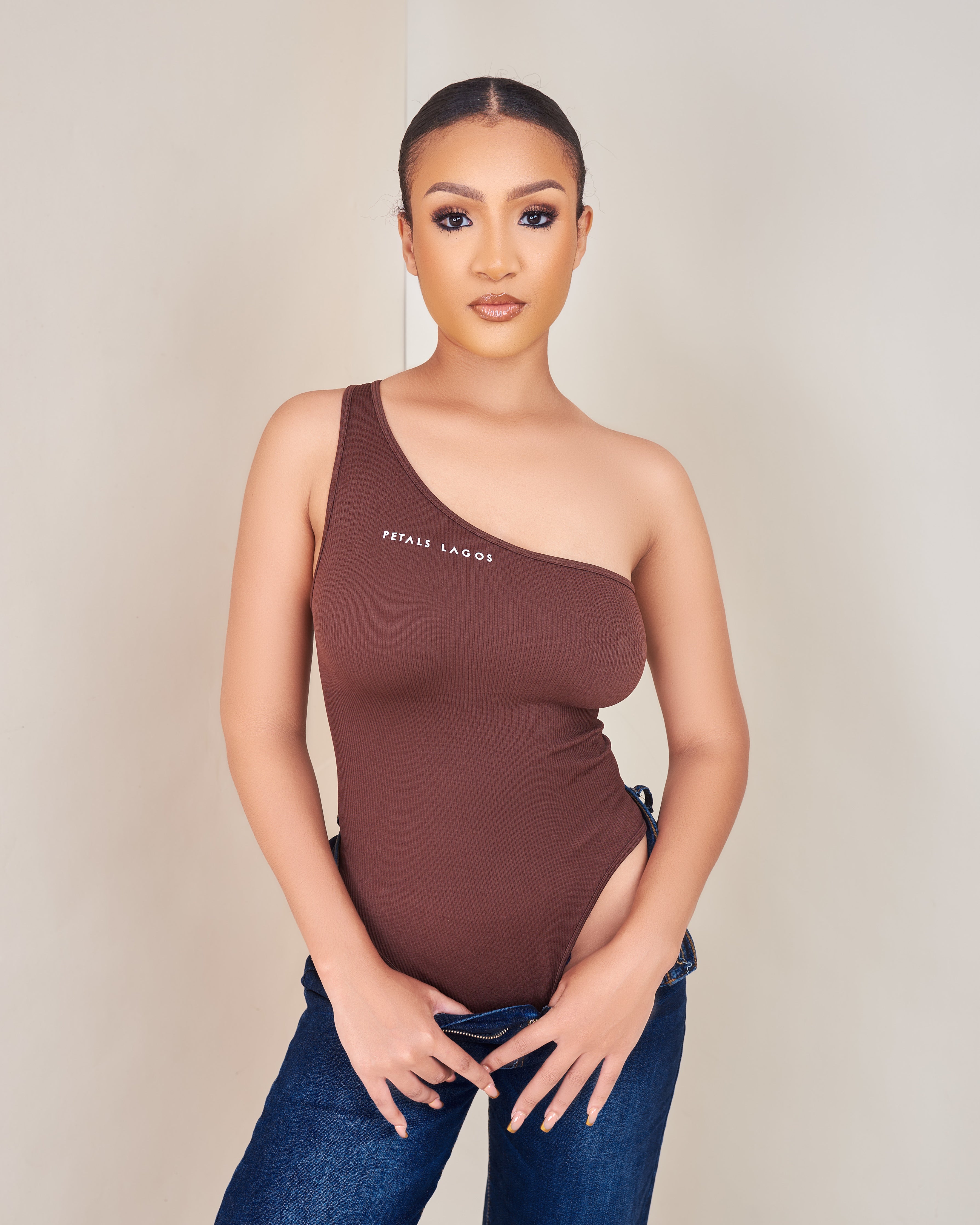 PL Monostrap Ribbed Waist Compression Bodysuit