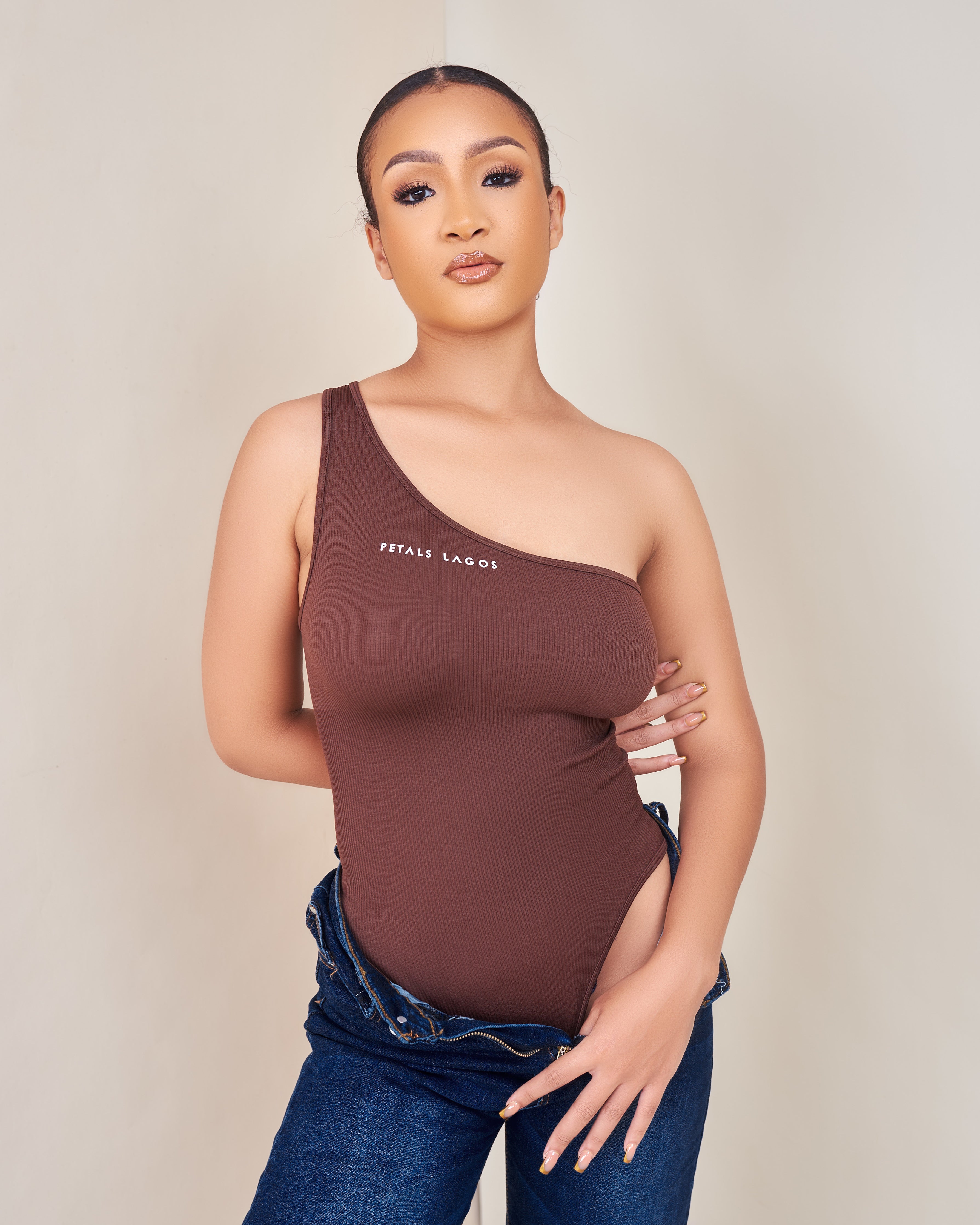 PL Monostrap Ribbed Waist Compression Bodysuit