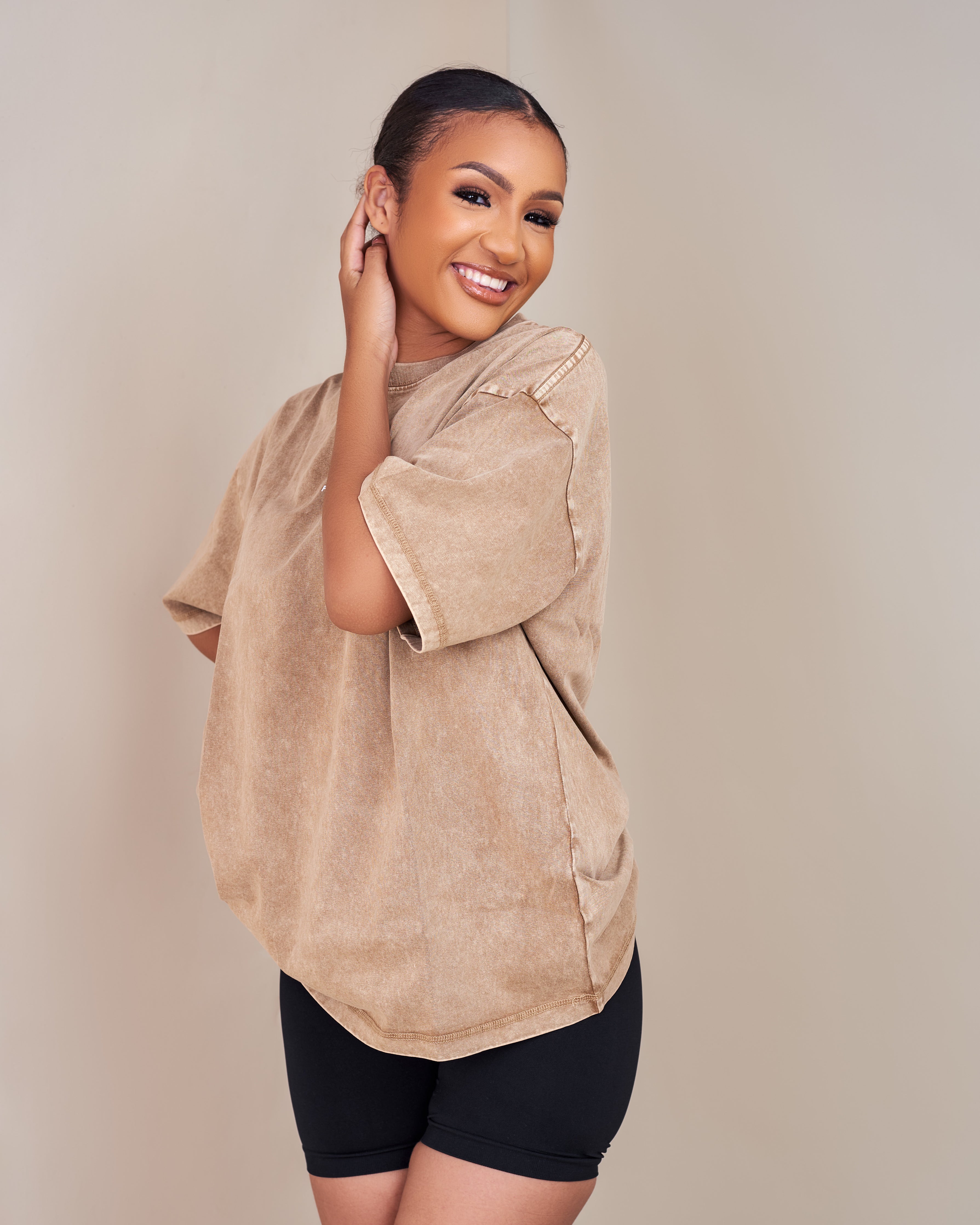 PL Slogan Acid Wash Oversized T-shirt