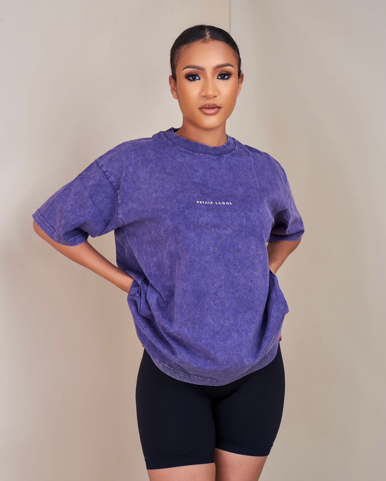 PL Slogan Acid Wash Oversized T-shirt