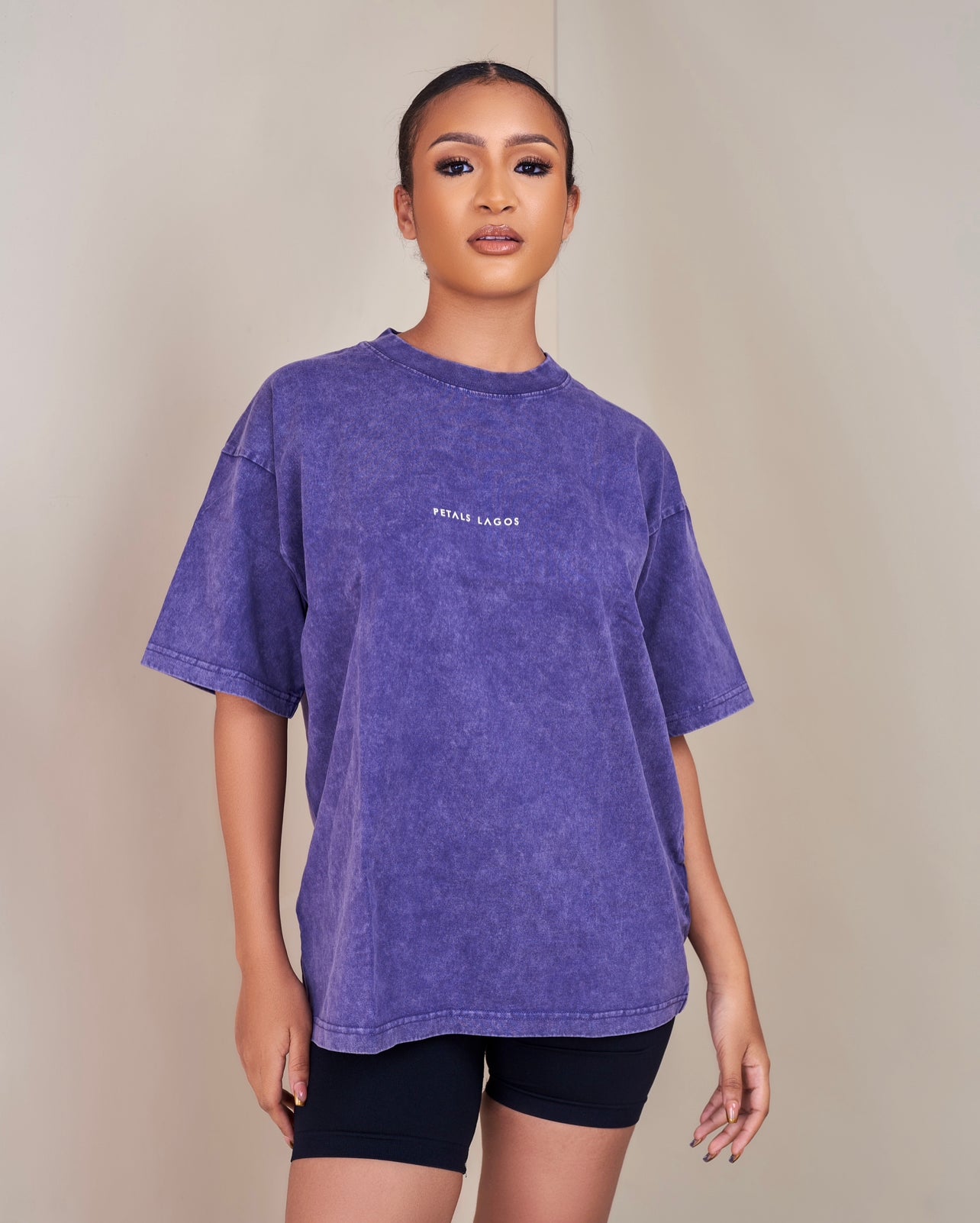 PL Slogan Acid Wash Oversized T-shirt