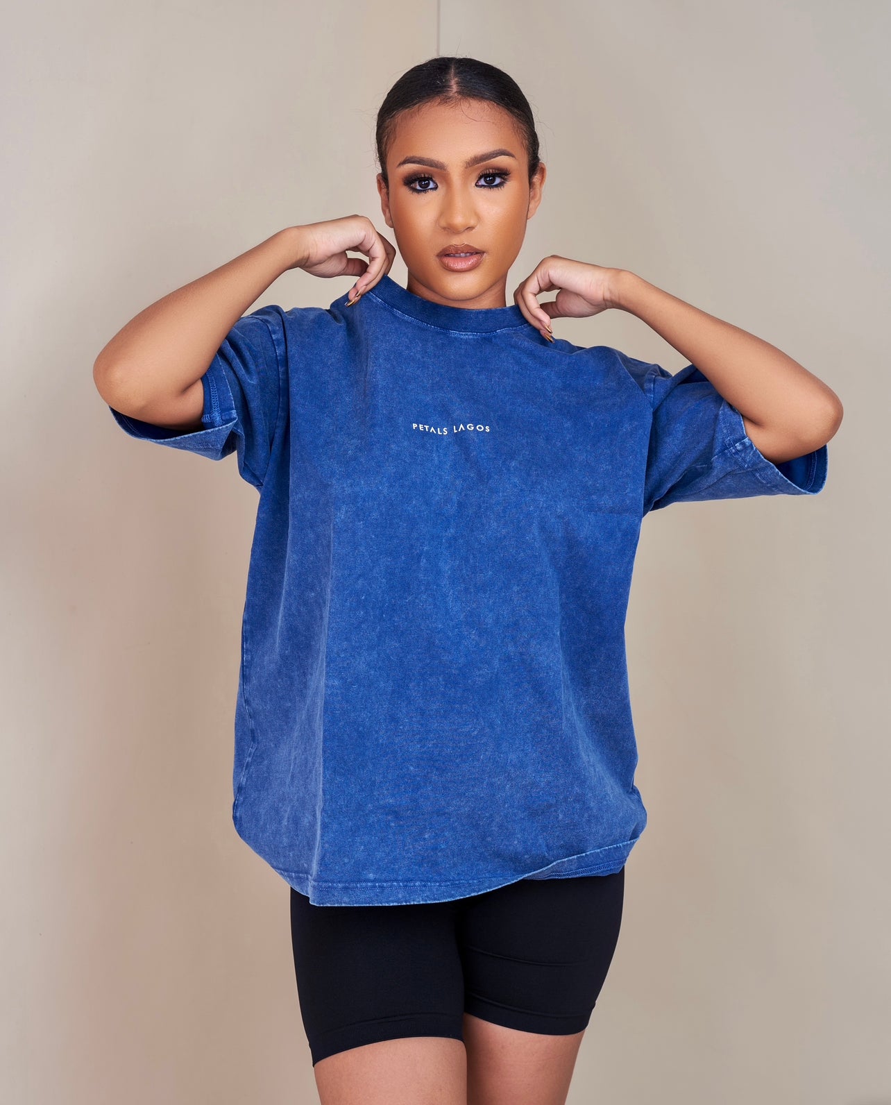 PL Slogan Acid Wash Oversized T-shirt